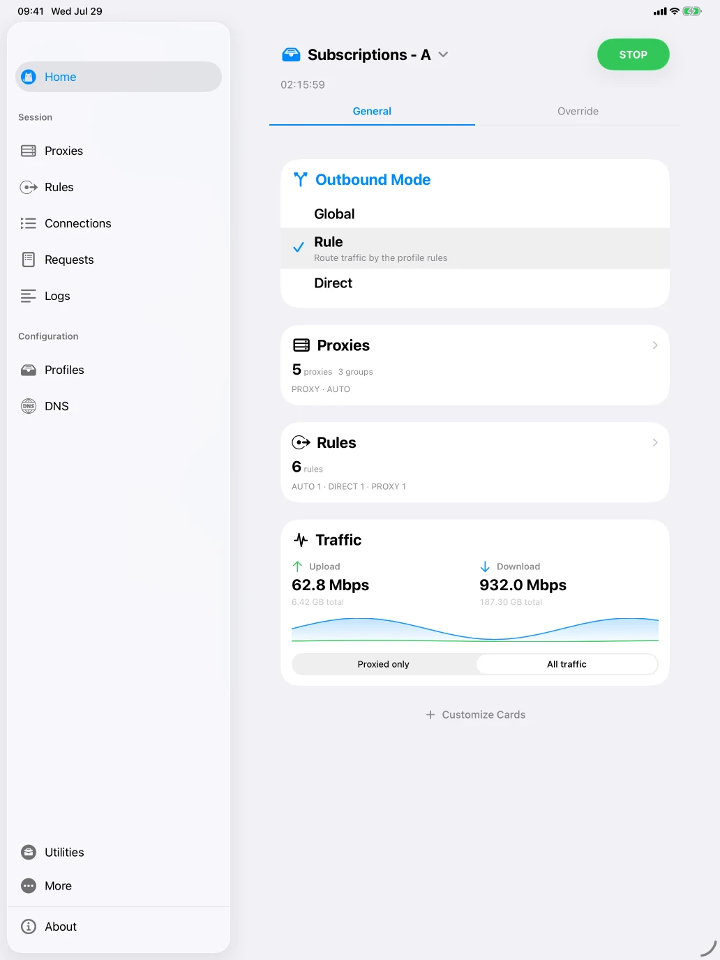 Clash connected in Rule mode on iPad
