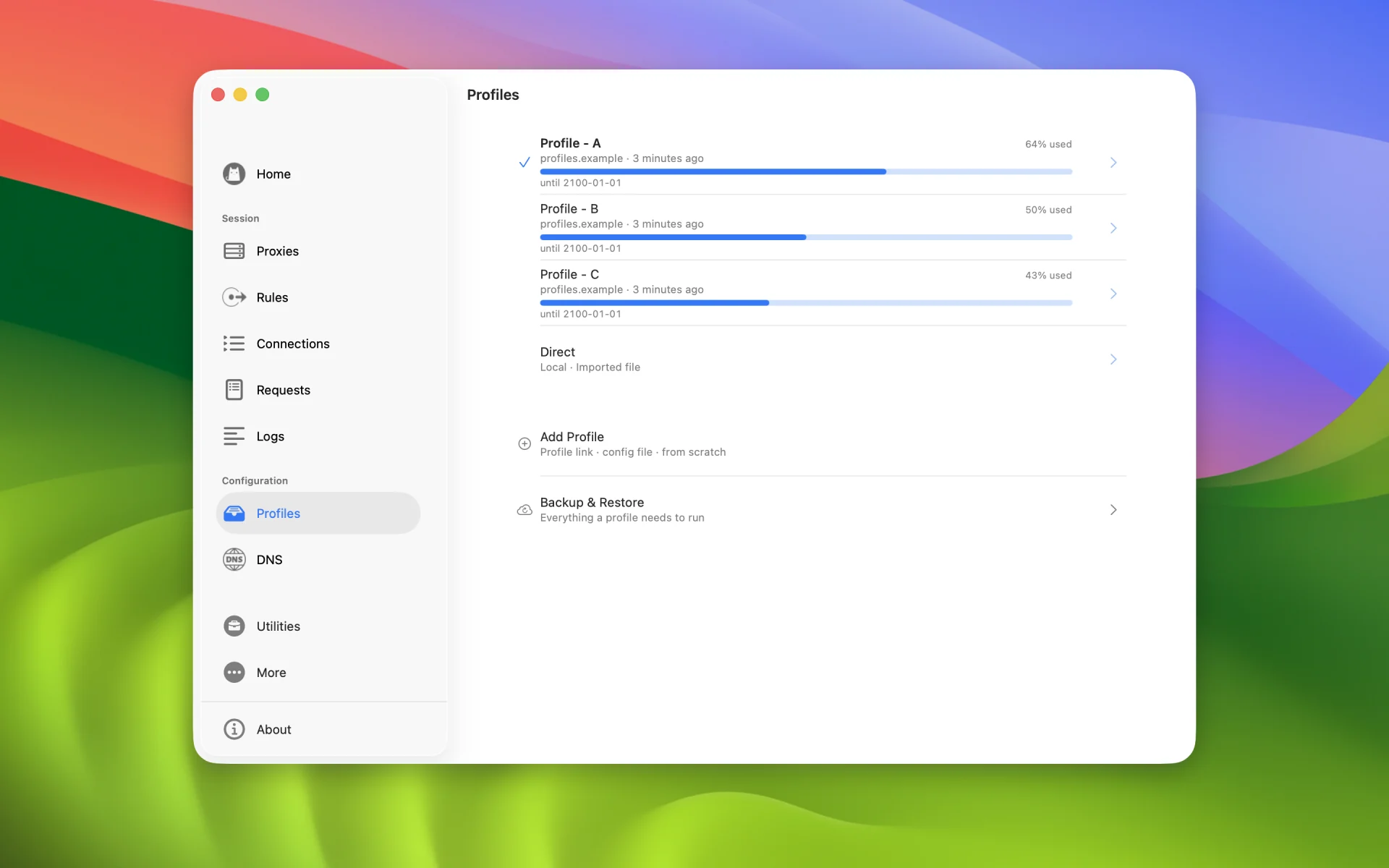 Profiles on Mac